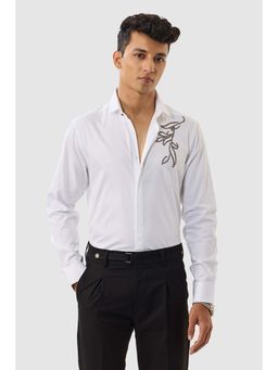 Snitch - Men White Embellished Casual Shirt