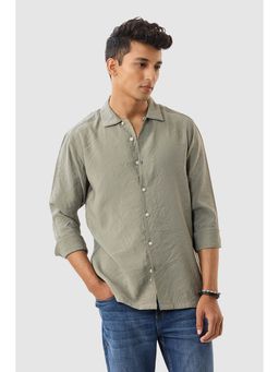 Snitch - Men Green Solid Casual Shirt