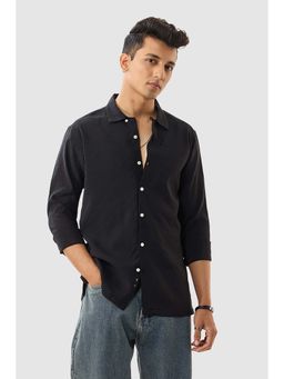 Snitch - Men Black Solid Casual Shirt