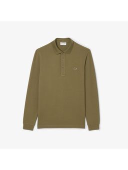 Lacoste - Slim Fit Long Sleeved Stretch Polo T-Shirt- Olive