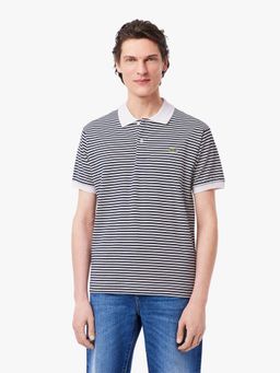 Lacoste - Classic Fit L.12.12 Striped Petit Pique Polo T-Shirt- Black