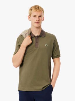 Lacoste - Classic Fit Contrast Collar L.12.12 Polo T-Shirt- Olive