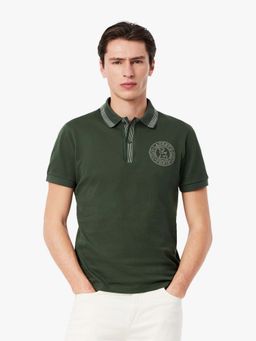 Lacoste - Regular Fit L.12.12 Badge Print Polo T-Shirt- Green