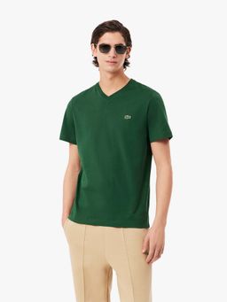 Lacoste - V Neck Cotton T-Shirt- Green