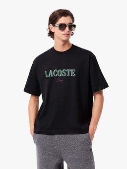 Lacoste - Loose fit Printed T-Shirt- Black