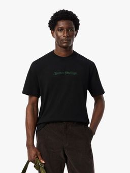 Lacoste - Embroidered Cotton T-Shirt- Black