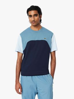 Lacoste - Cotton Colour-Block T-Shirt- Blue