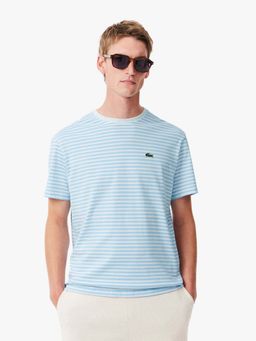Lacoste - Striped Heavy Cotton T-Shirt- Blue