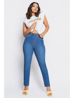 FREAKINS - Mid Blue Stone & Washed Jeans