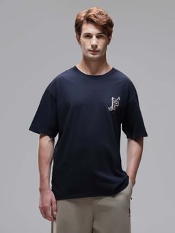 U.S. POLO ASSN. - Men Navy Blue Solid Lounge T-Shirt