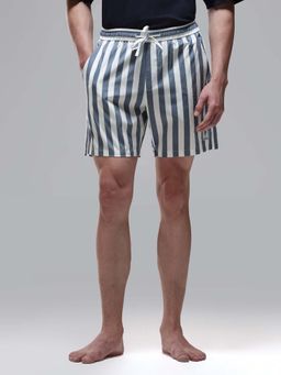 U.S. POLO ASSN. - Men Grey Vertical Striped Pure Cotton Oex15 Boxer Shorts
