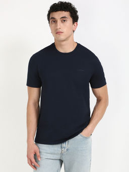 Calvin Klein - Solid Regular-Fit Cotton T-shirt - Navy Blue