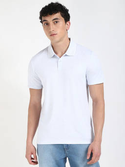 Calvin Klein - Solid Regular-Fit Cotton Polo T-shirt - Blue