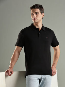 Tommy Hilfiger - Solid Regular-Fit Cotton Polo T-shirt - Black