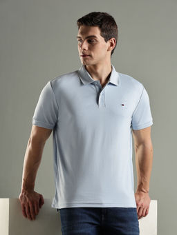 Tommy Hilfiger - Solid Regular-Fit Cotton Polo T-shirt - Blue