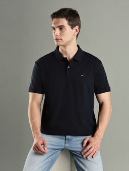 Tommy Hilfiger - Solid Regular-Fit Cotton Polo T-shirt - Navy Blue