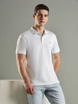 Tommy Hilfiger - Solid Regular-Fit Cotton Polo T-shirt - White