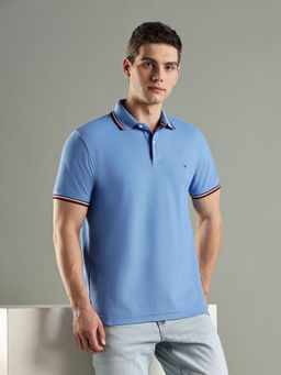 Tommy Hilfiger - Solid Regular-Fit Cotton Polo T-shirt - Blue