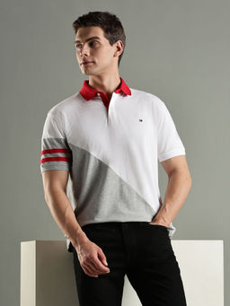 Tommy Hilfiger - Colorblock Regular-Fit Cotton Polo T-shirt - Grey