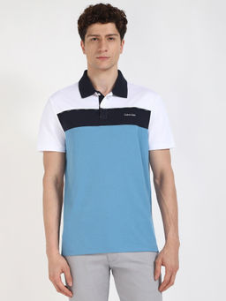 Calvin Klein - Mens Blue Colorblock T-shirt - Blue