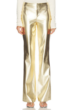 Alice + Olivia - Olivia Vegan Leather Fit And Flare Bootcut Pant