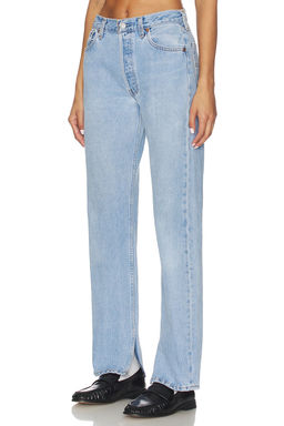 aligrace - Vintage Relaxed Split Jeans