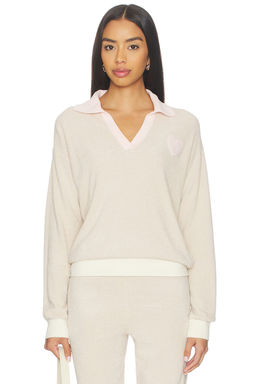 Barefoot Dreams - Cozy Chic Ultra Lite Color Block Heart Collared Pullover