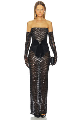 Bronx and Banco - Farah Embellished Maxi Dress With Gloves
