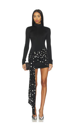 David Koma - Polka Dot Overlay Detail Mini Dress