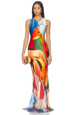 Donde Esteban - Salpicon Long Silk Dress