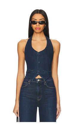 Good American - Denim Halter Vest