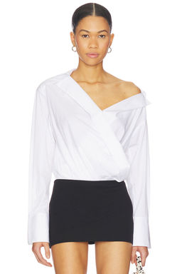 Good American - Off-shoulder Poplin Bodysuit