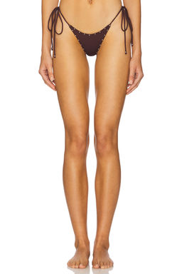 Indah - Reba Skimpy Solid Studded Side Ties Bikini Bottom