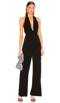 Norma Kamali - Halter Wrap Straight Leg Jumpsuit