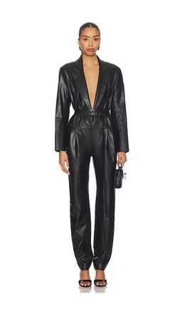 Norma Kamali - Easy Fit Single Breasted Tapered Leg Jumpsuit
