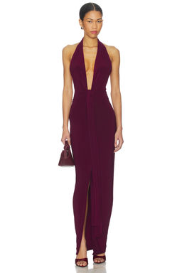 Norma Kamali - x REVOLVE Tie Front Halter Gown