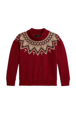 POLO RALPH LAUREN - Long Sleeve Lightweight Fleece Mockneck Bubble Sweatshirt