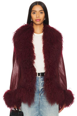 Susanna Chow - Dorothy Leather Coat With Fur Trim