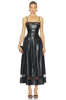 Weworewhat - Lace Panel Corset Midi Dress