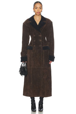 Weworewhat - x Premium Double Breasted Suede Coat