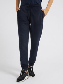 Guess - Blue Cotton Blend Solid Regular Fit Joggers