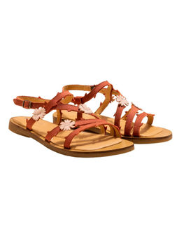 El Naturalista - Tan Embellished Leather Sandals