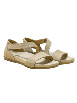 El Naturalista - Beige Embellished Leather Sandals