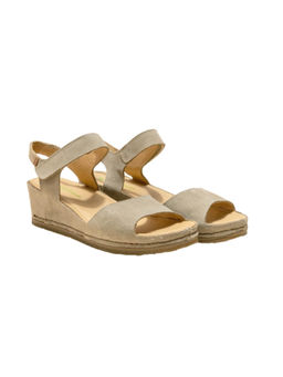El Naturalista - Beige Embellished Leather Sandals