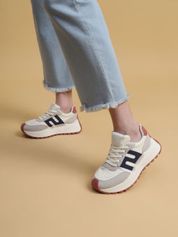 Truffle Collection - Navy Blue Solid Casual Sneakers