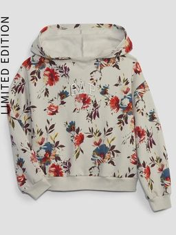 GAP - Girls Floral and Logo Printed Hooded Sweatshirt