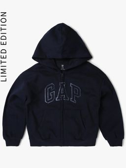 GAP - Girls Reflective Logo Zip-Front Sweatshirt