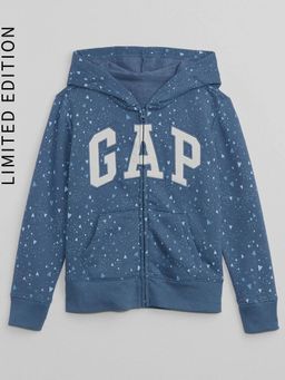 GAP - Girls Printed Relaxed Fit Zip-Front Hoodie
