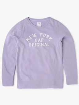 GAP - Girls Round Neck Typo Detail Sweatshirt