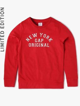 GAP - Girls Round Neck Typo Detail Sweatshirt
